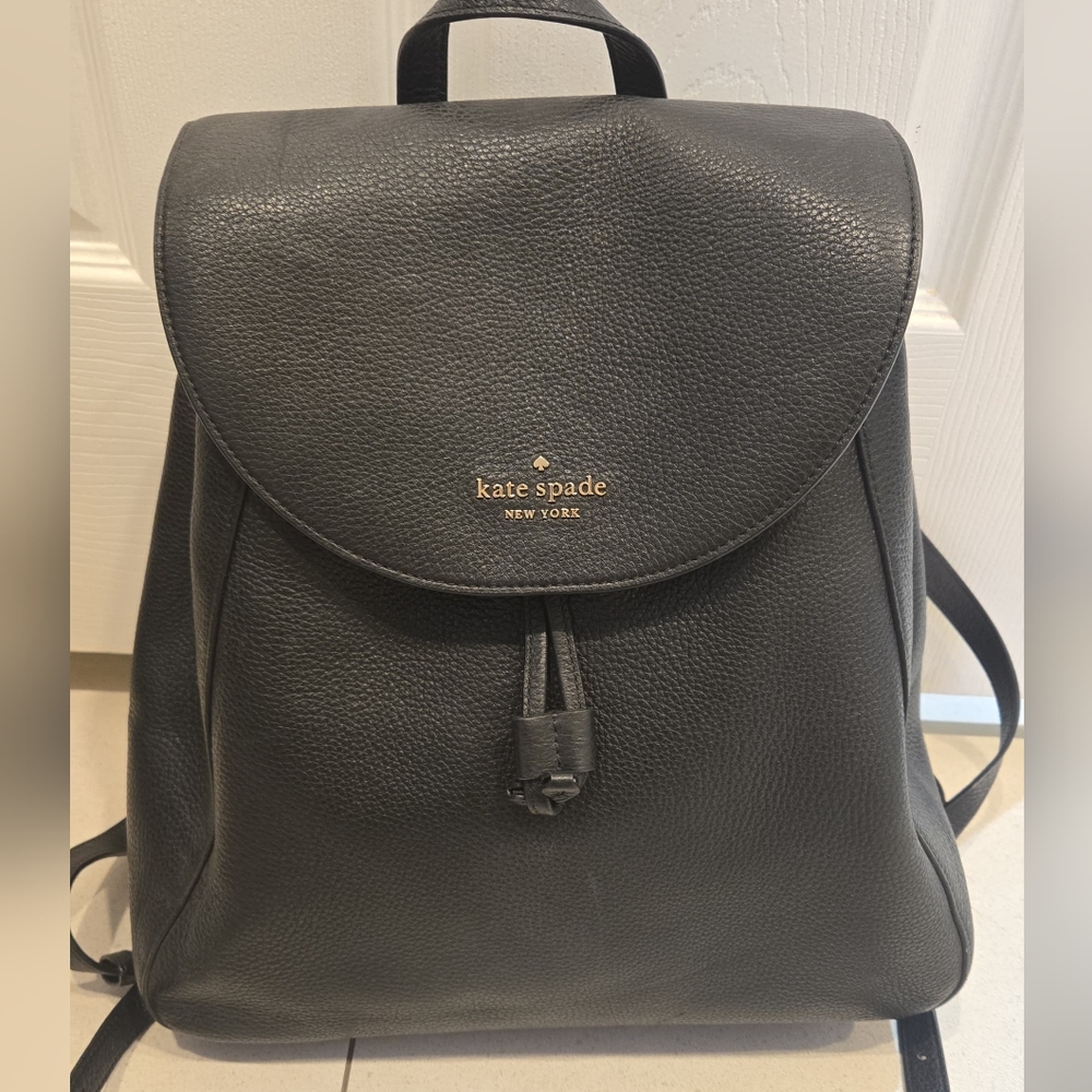 Kate Spade Black Genuine Leather Backpack